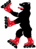 Logo-Berlinparade, der skatende Berliner Bear